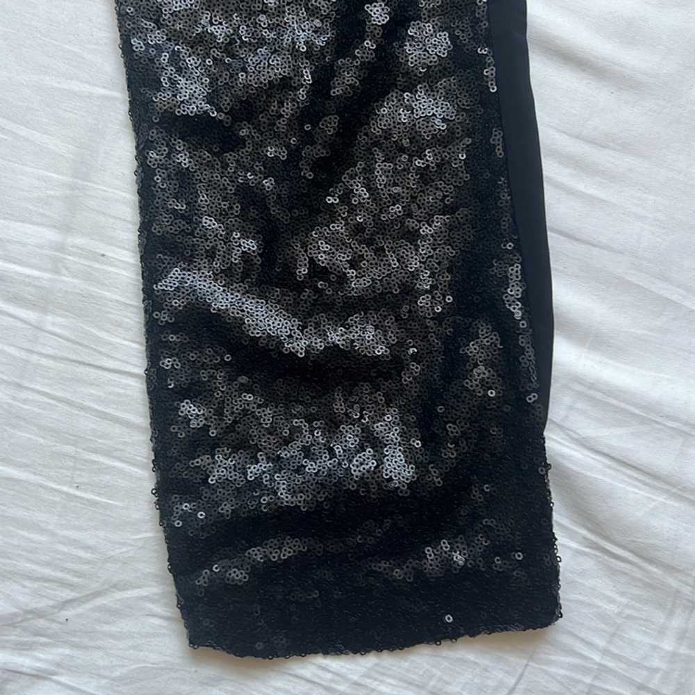 NWT Black Collection Sequin Mixed Media Jogger - Picture 5 of 8